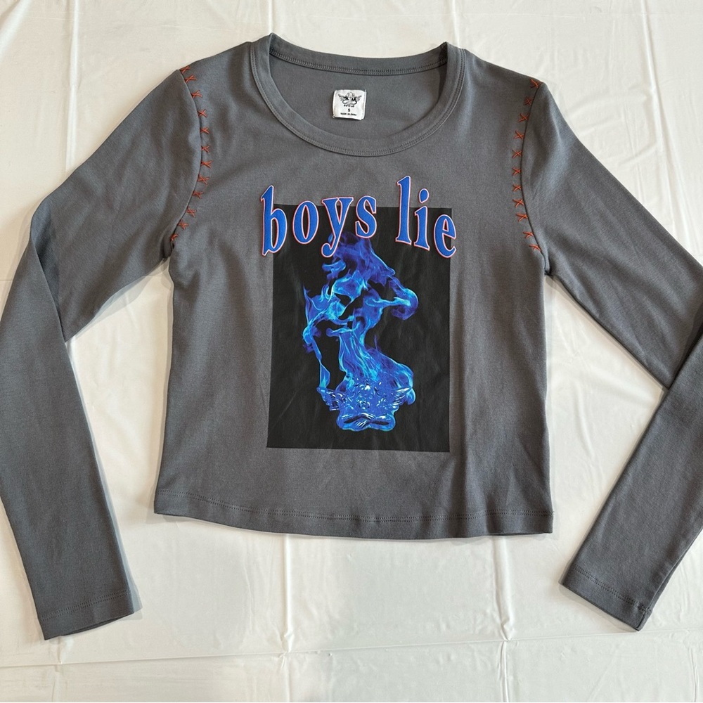 BOYS LIE | Electric Love Fair Play Fitted
Longsleeve Crop